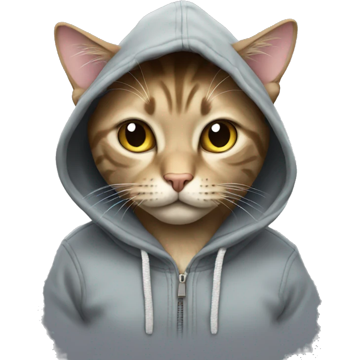 Cat wearing hoodie emoji