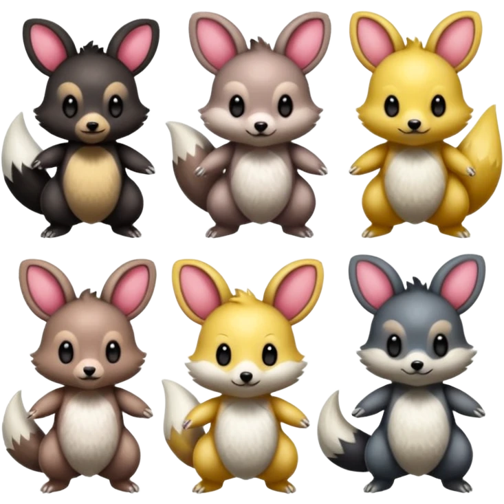 Teddiursa-Emolga-Minccino-Obstagoon-fusion  emoji