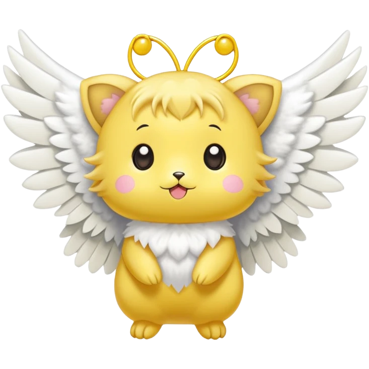 yellow keru from card captor sakura with white wings emoji