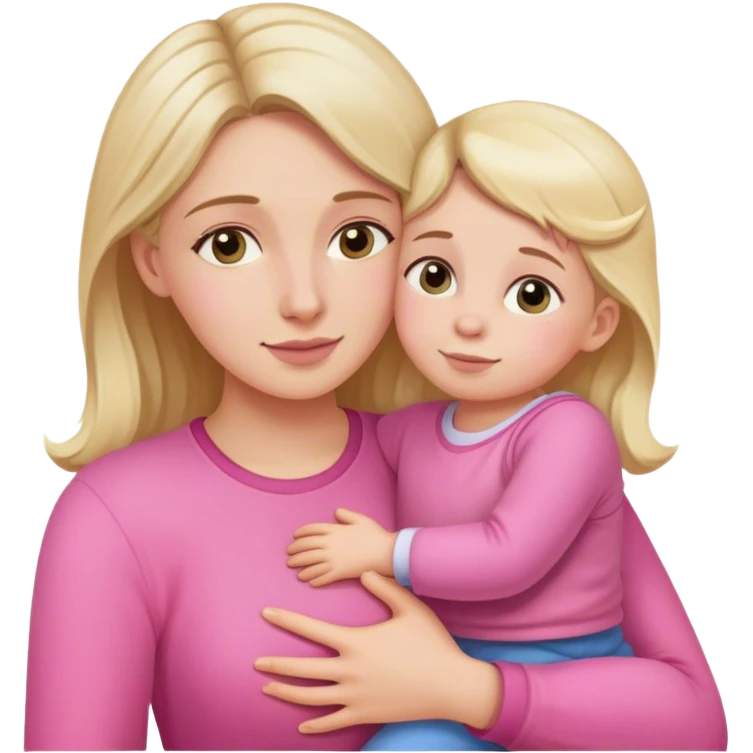 обійми тренерші з дитиною в рожевому  emoji