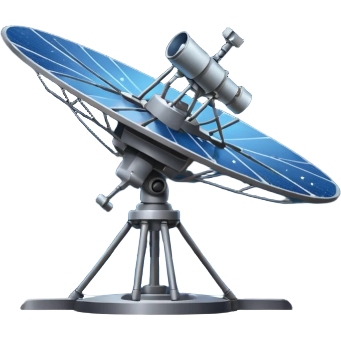 satellite qui observe plein d'étoiles emoji