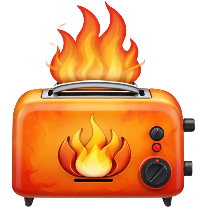 mini toaster on fire emoji