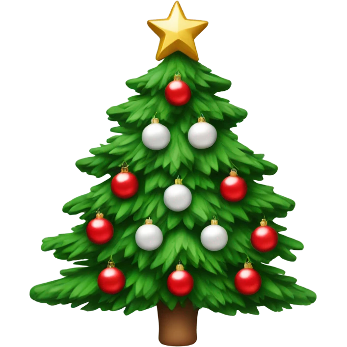 Christmas tree with red and white ornaments emoji