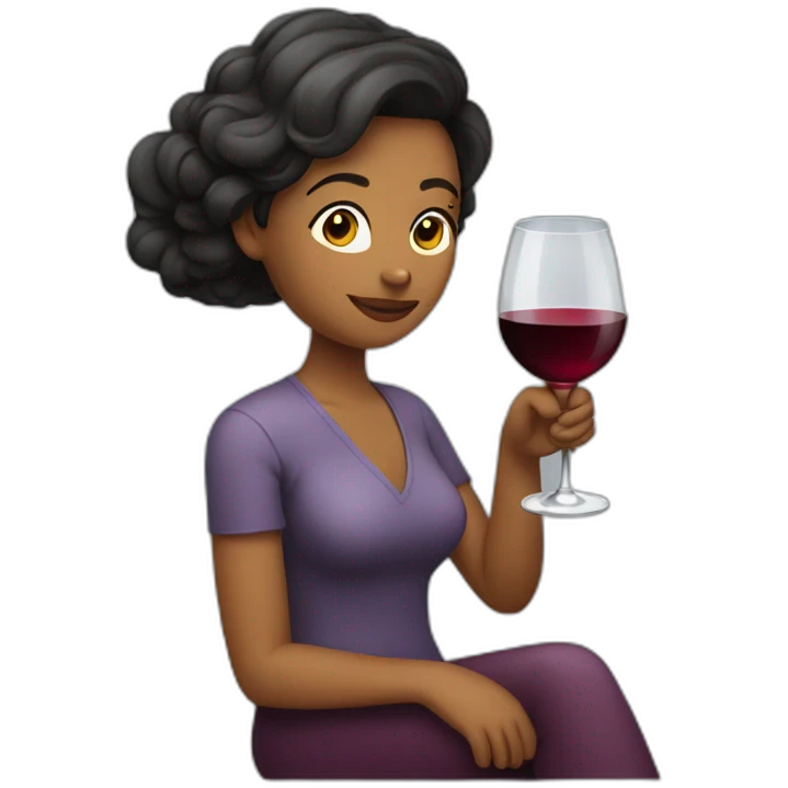 woman sitting and drinking wine emoji