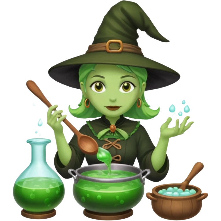 green witch cooking potion emoji