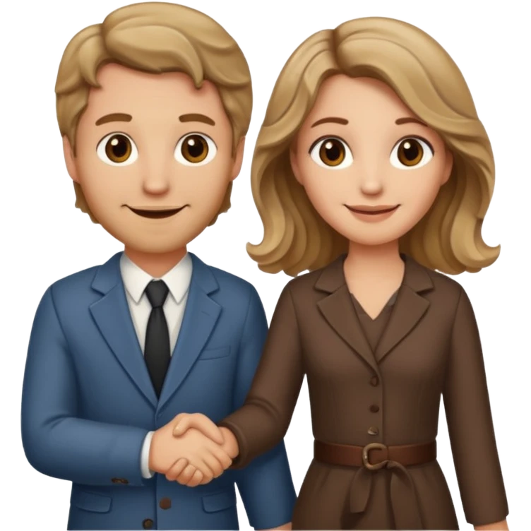 Married couple male dirty blonde hair and female brown wavy hair emoji