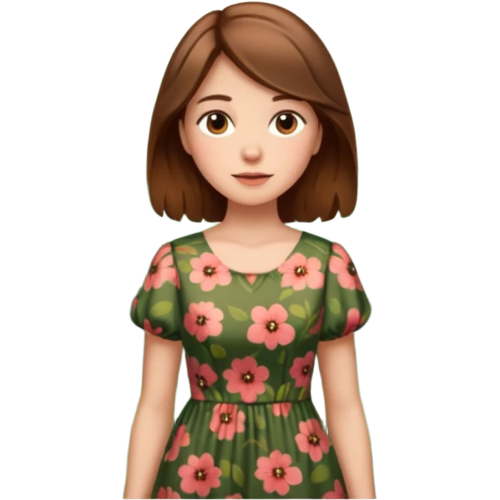 brown haired woman in the woods emoji