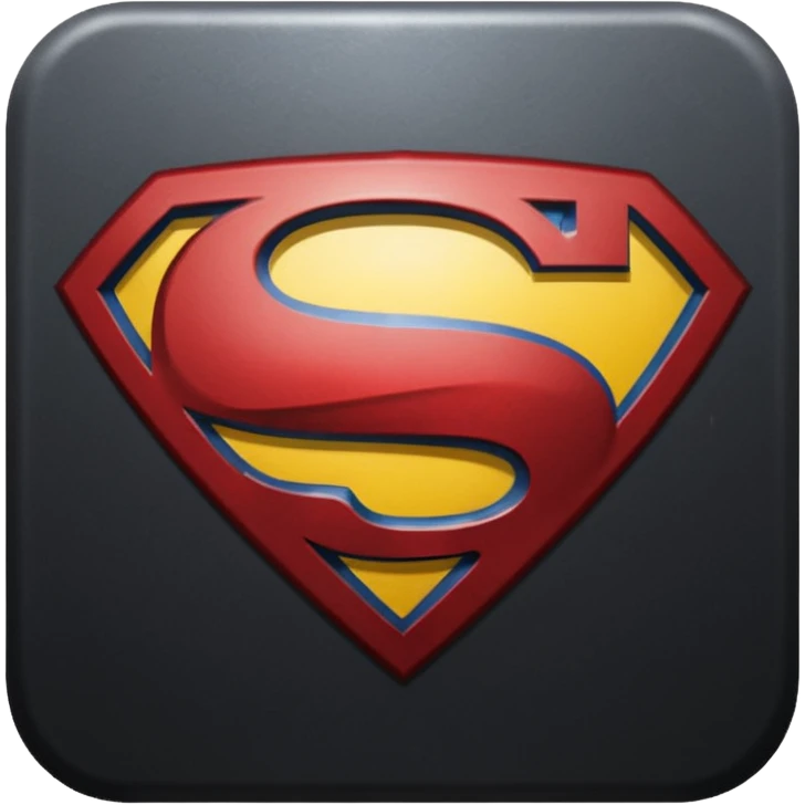 Superman Symbol Man of Steel black emoji