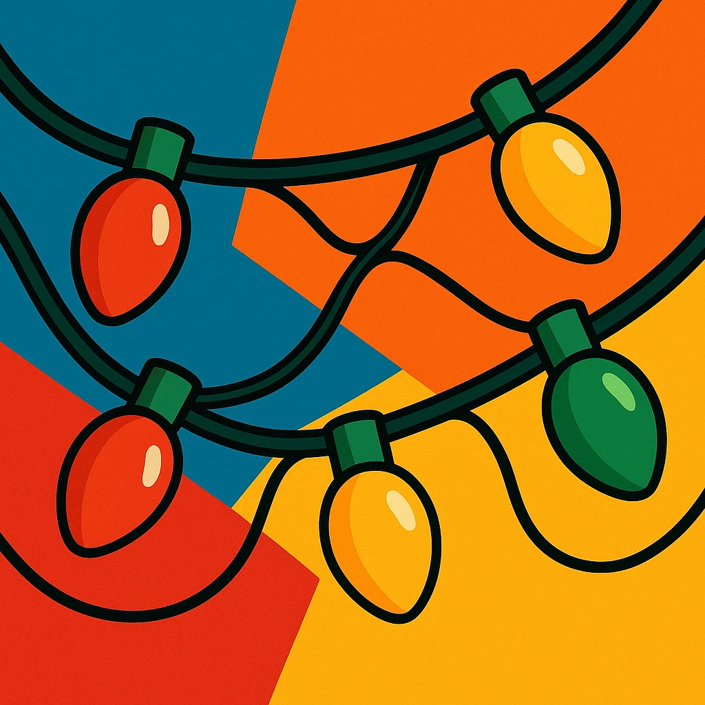 chain of lights, vibrant toon style emoji