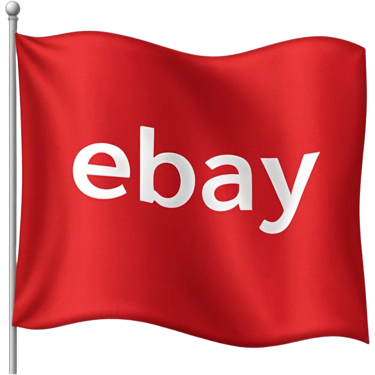 red flagg with ebay words on them emoji