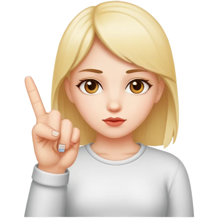 Girl with middle finger up emoji