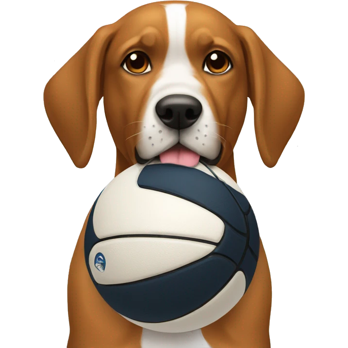 Perro con pelota de básquet  emoji