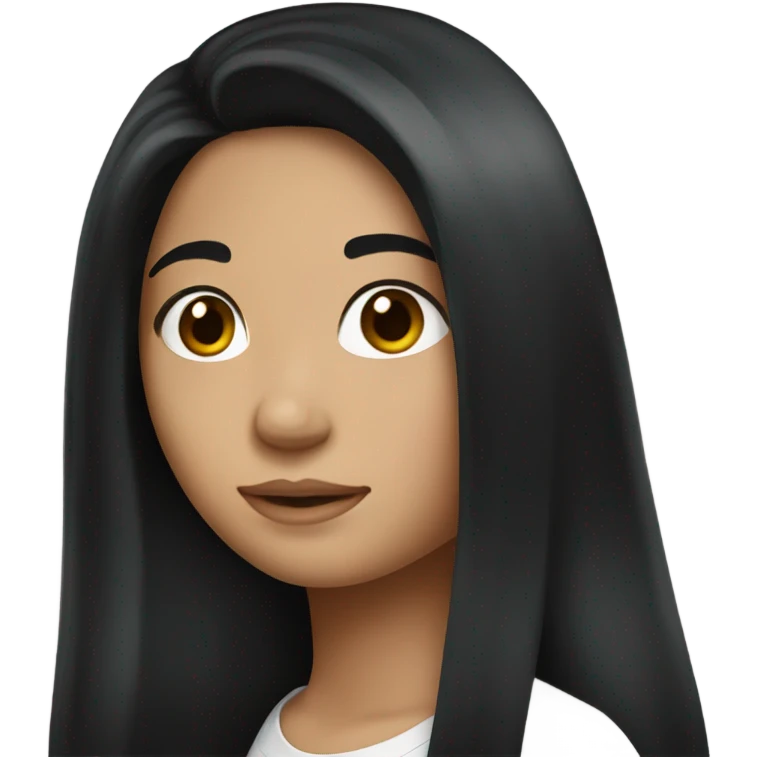 A pretty white girl with long black hair  emoji