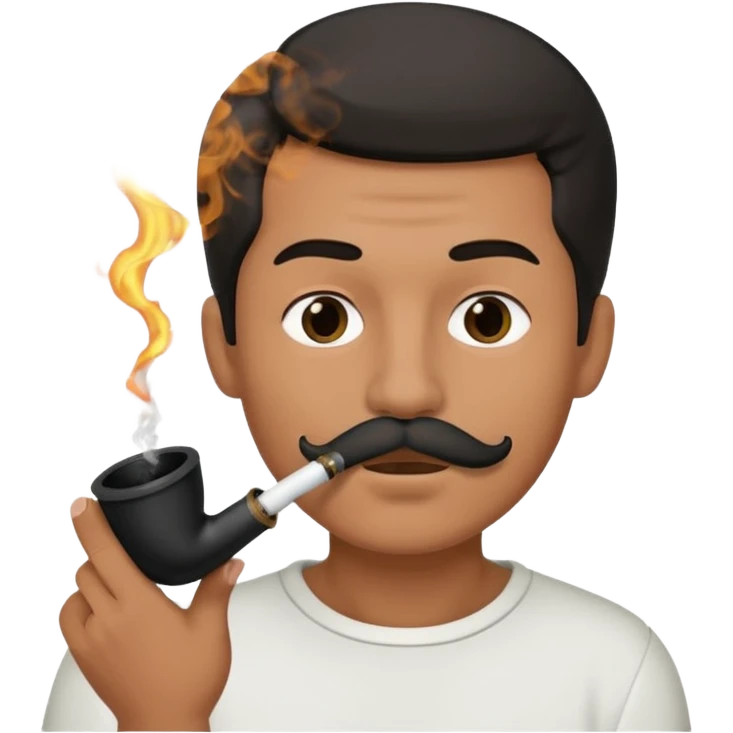 Man smoking from pong , the pong in his mouth (like this pong ⚗️) emoji