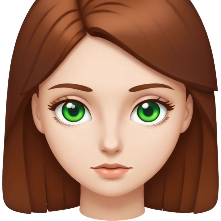 White girl green eyes brown hair emoji