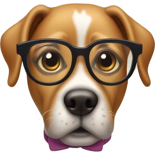 Dog with glasses emoji
