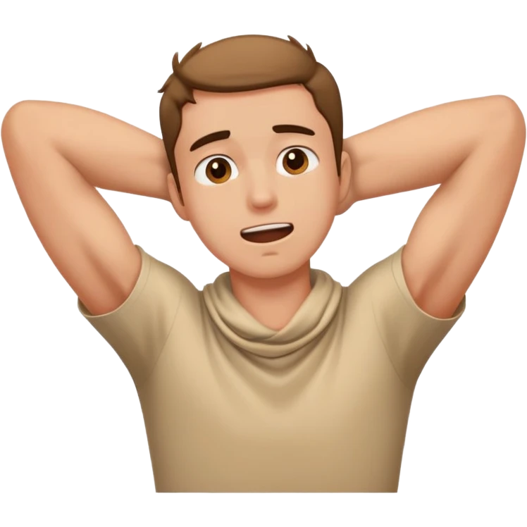 A guy with his hands around his neck crashing out emoji
