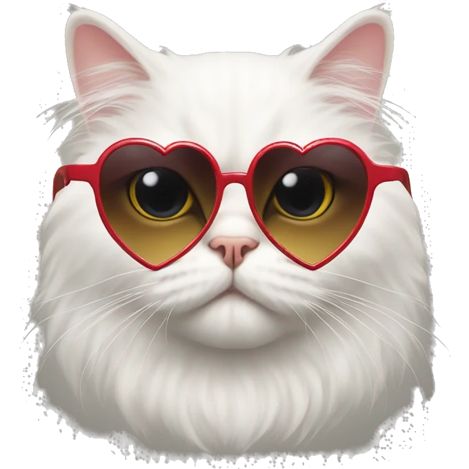 Persian cat with heart sunglasses on emoji