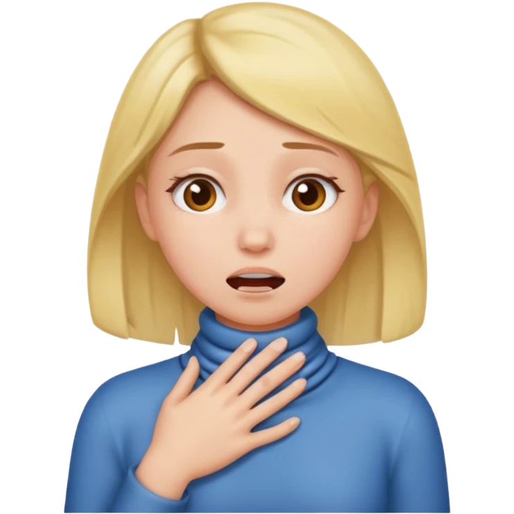 girl with hands around her neck choking emoji