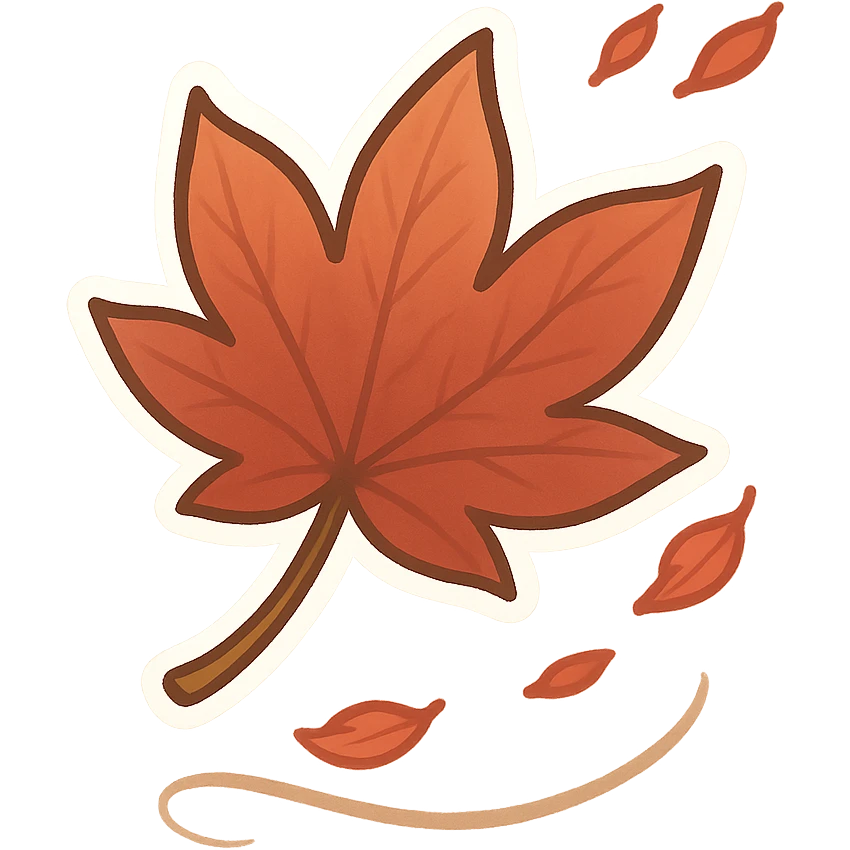 飘洒的红叶 emoji