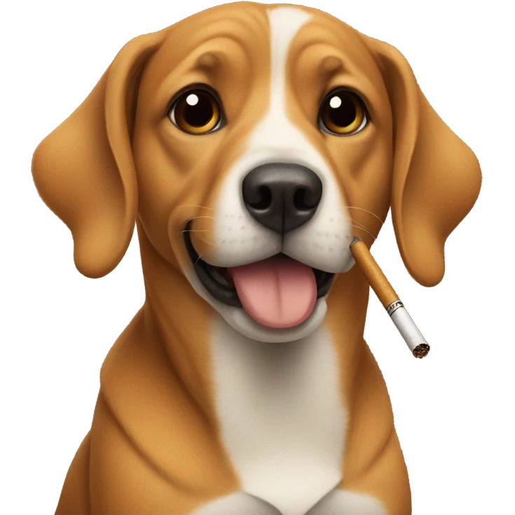 Dog with cigarette emoji