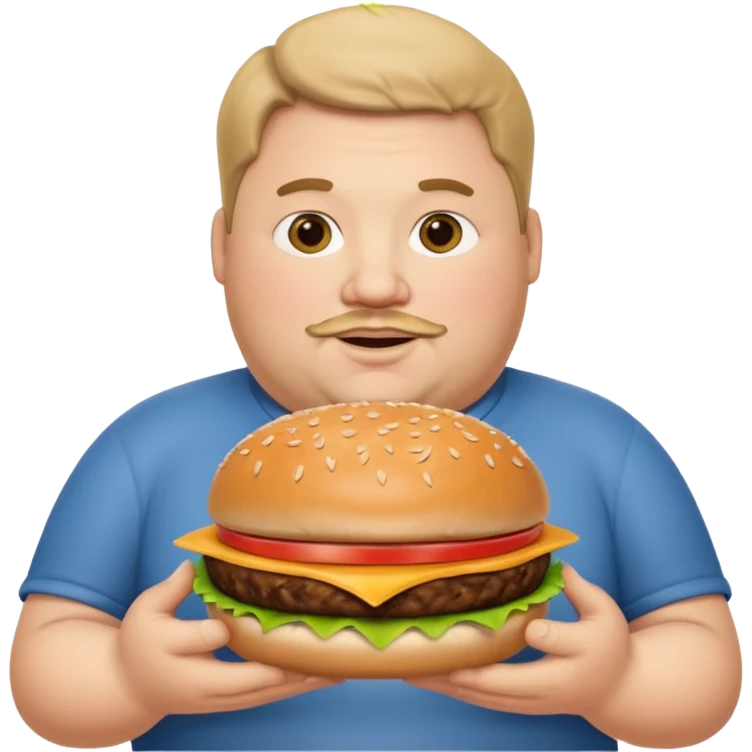 fat guy holding burger emoji