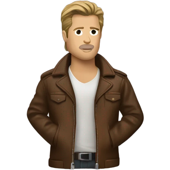 Brad Pitt in a brown leather jacket from fight club emoji
