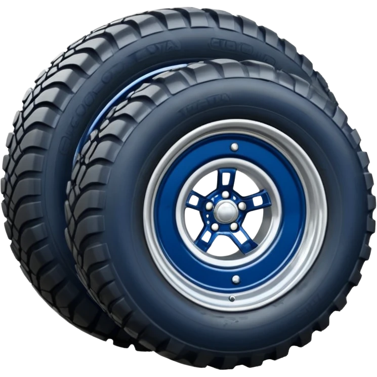 Silver Chrome Tractor tires on glossy dark blue body 2025 Toyota 86 off road rally car  emoji