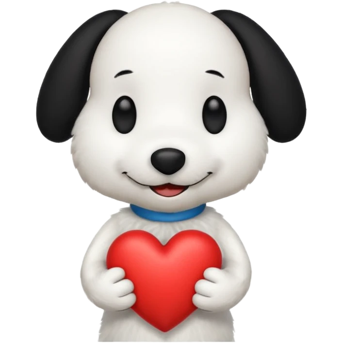 snoopy con un corazón entre los brazos  emoji