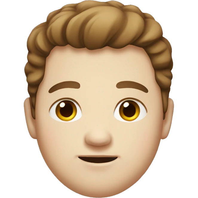 fat white boy with brown hair emoji