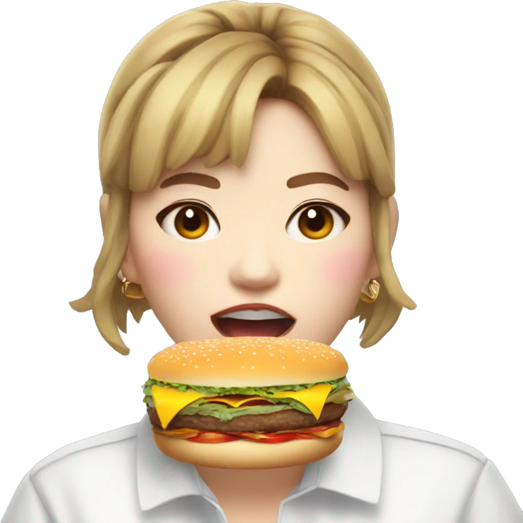 jeongyeon fat burger eating emoji