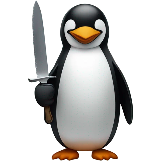 Penguin with knife emoji