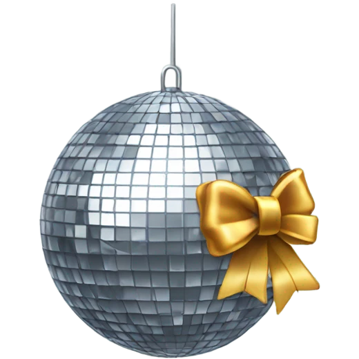 disco ball with bow on top emoji
