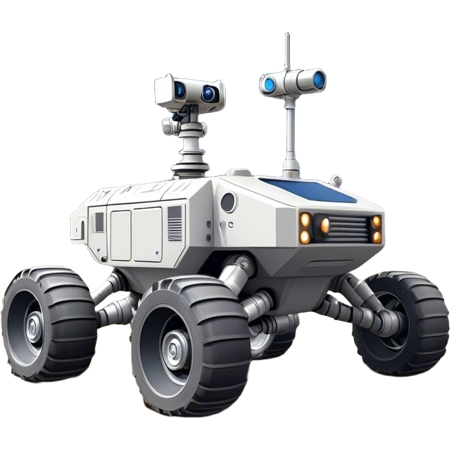 Cinematic Realistic Moon Rover – A rugged, high-tech vehicle traversing the Moon’s dusty surface. Its thick wheels leave tracks in the fine lunar regolith, with Earth hanging in the distant sky. Every mechanical detail of the rover is meticulously rendered, emphasizing its role in human exploration. emoji