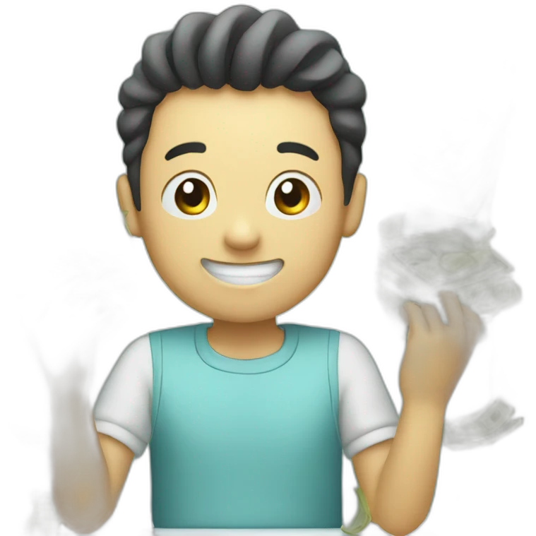 person counting money happily emoji