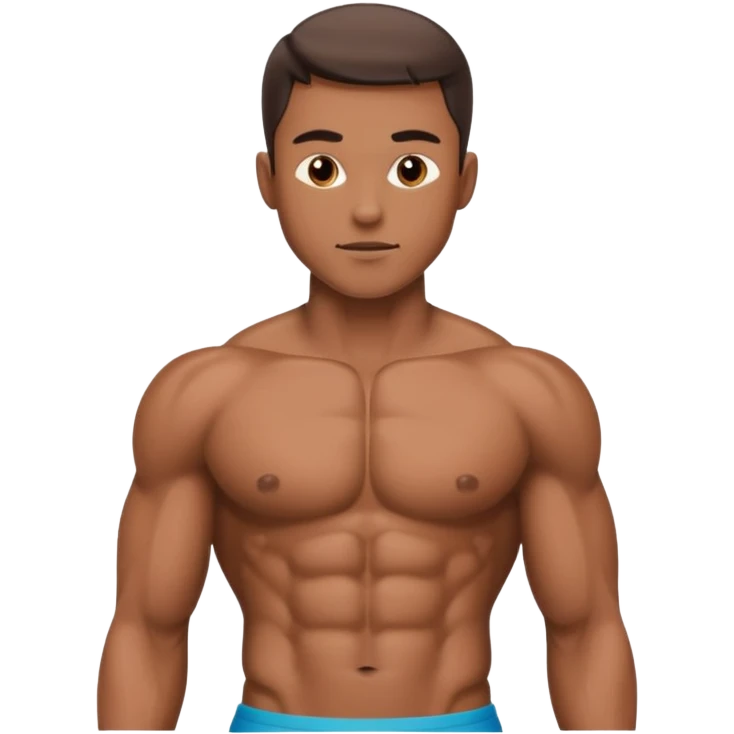 Male showing core stomach muscles default emoji