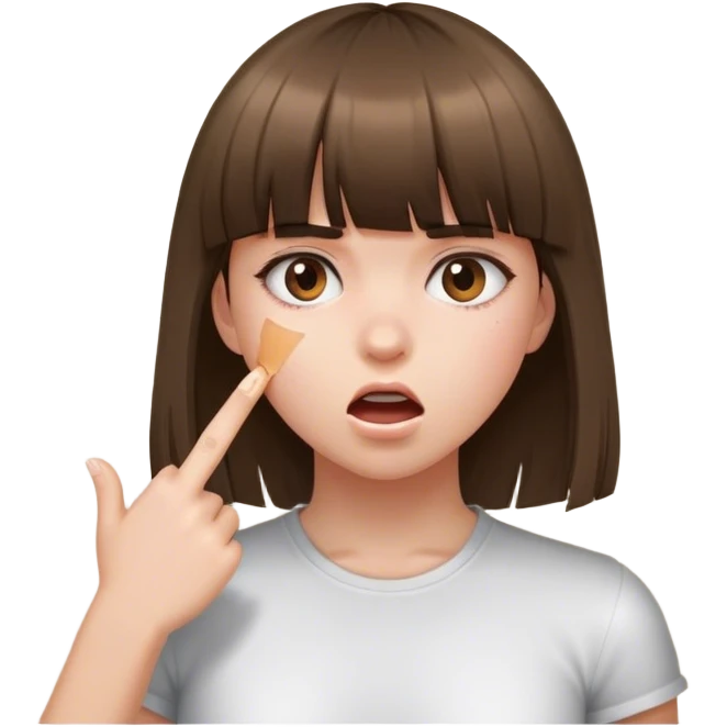 The girl bangs her face against the wall emoji