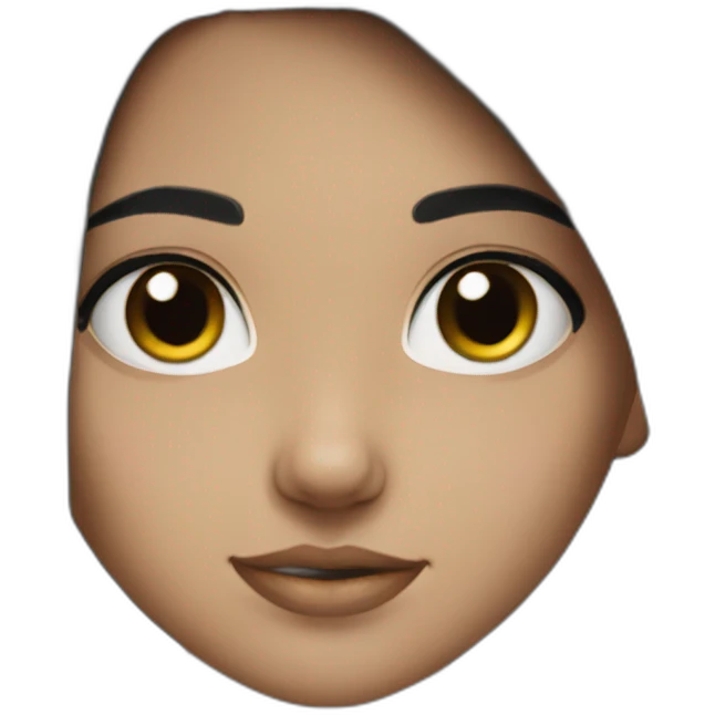 Cute girl white black eyes black hair  emoji