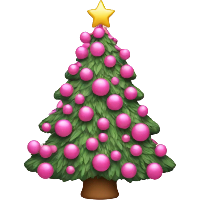 Pink Christmas tree emoji