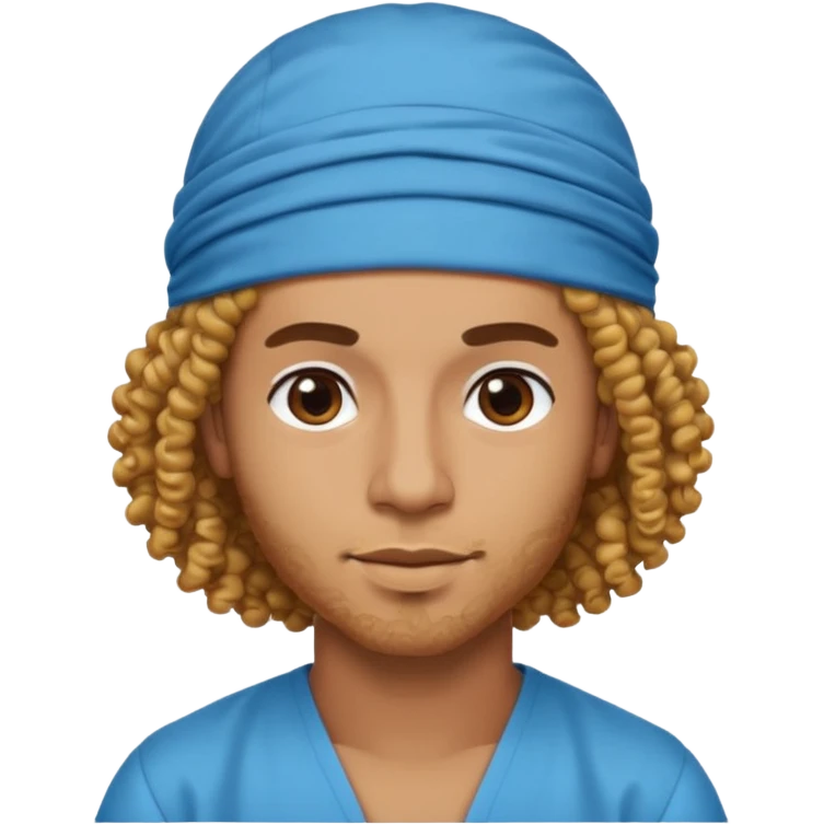 Emoji with Moroccan / Amazingh guy with curly hair, loooking like music artist Central Cee emoji