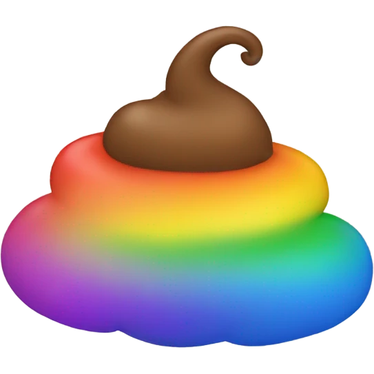Rainbow poop emoji