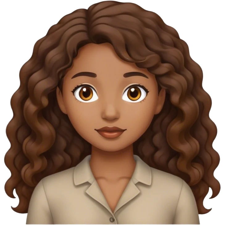 fille metisse brune cheveux ondulé emoji
