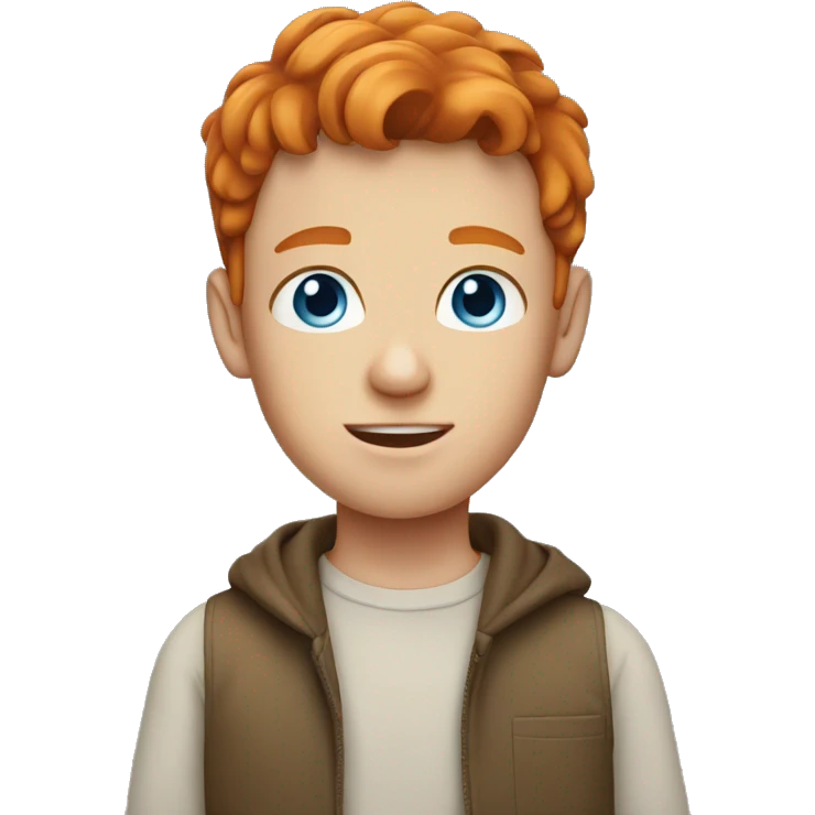 Boy with ginger hair and blue eyes emoji