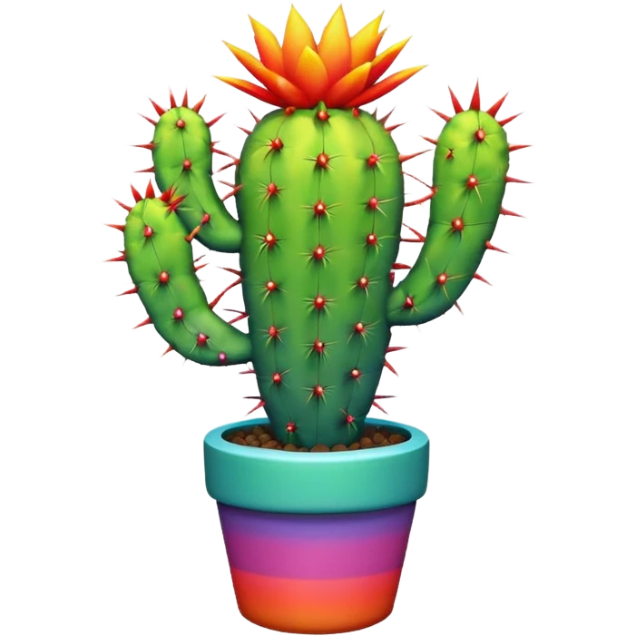 Rainbow cactus emoji