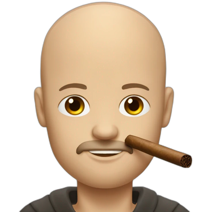 bald guy shaved beard smokinga tabacco cigar a  masculinity emoji
