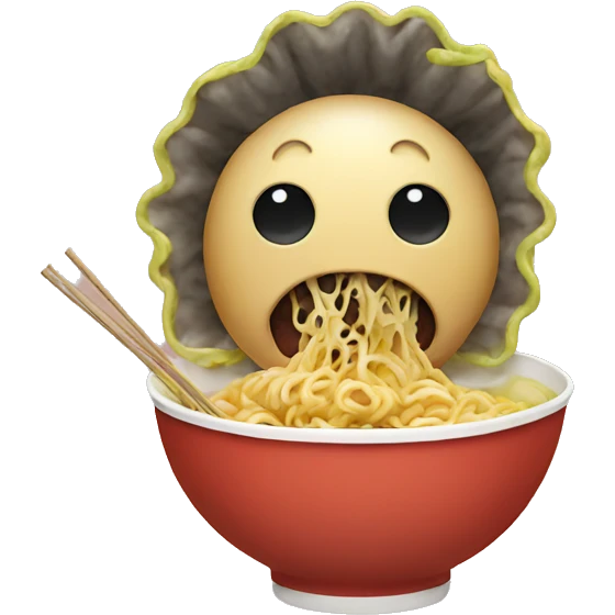 Virus eating ramen emoji
