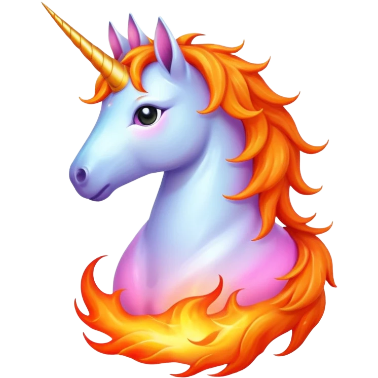 Unicorn  fire around it emoji