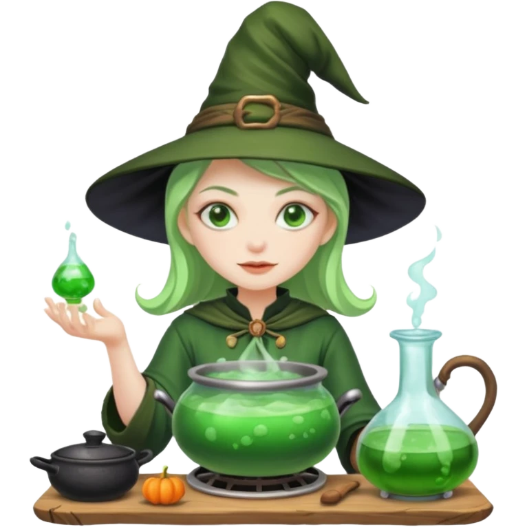 green witch cooking potion emoji