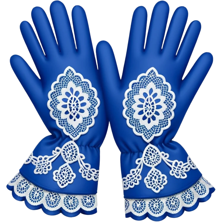 victorian gloves lace pattern blue emoji
