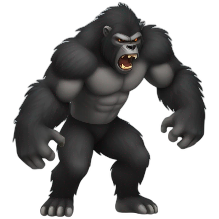 Werewolf fighting Gorilla emoji